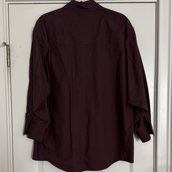 Apiece Apart Kaarina Dolman Button-Down Shirt Chocolate Plum XS - Picture 4 of 7